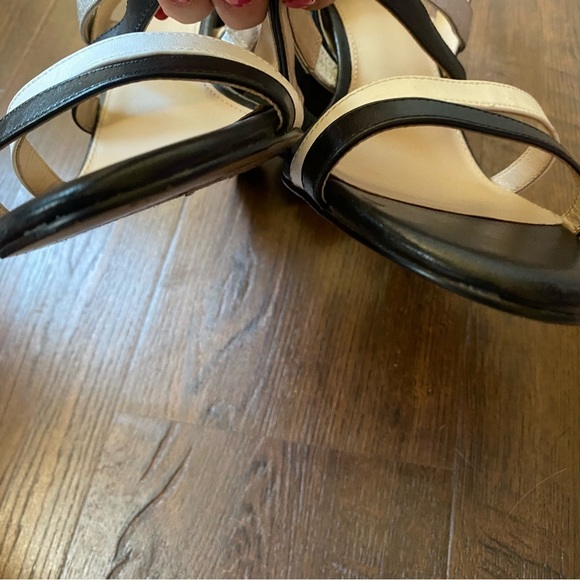 Botkier Sera Caged Black Leather Chunky Edgy Strappy Slingback Sandal Heel SZ 11 - Picture 13 of 14